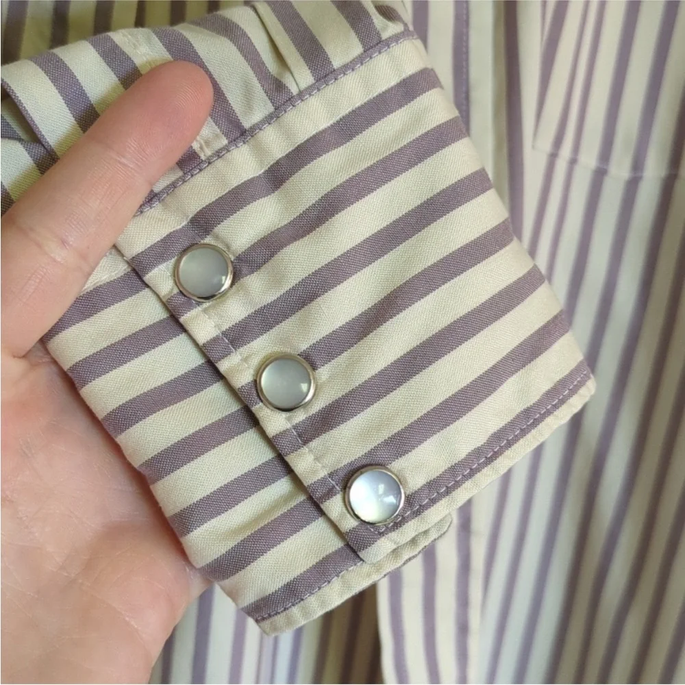 Ruddock Bros Shirtmakers Pinstripe Pearl Snap Western Button Up Vintage - Picture 6 of 9